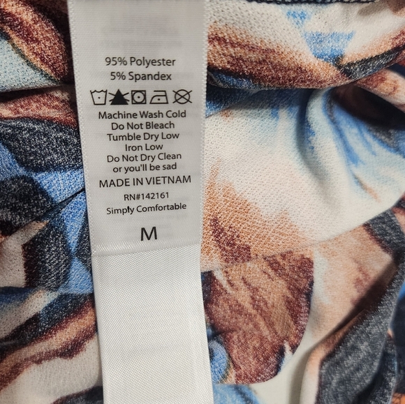 NWT LuLaRoe Sophia Ruffle Smock Skirt Blue Orange Southwest Design Size M - Picture 6 of 7